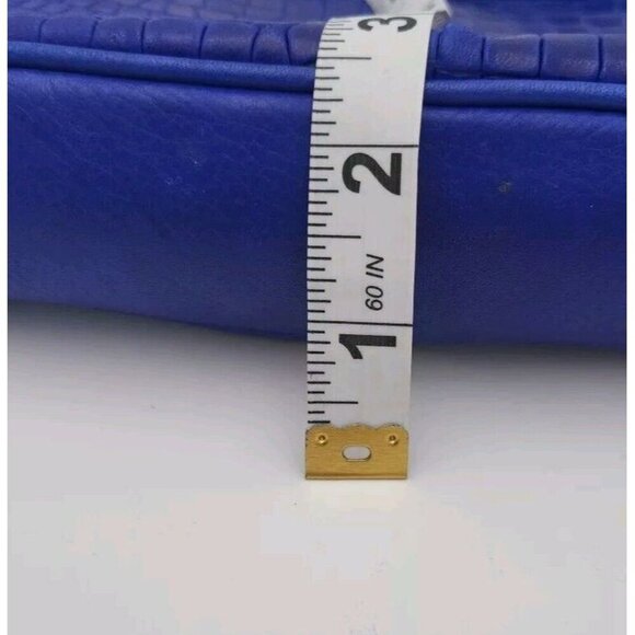 Royal Blue T Tahari Purse Alligator Crocodile Medium Preowned EUC Fast Ship - Picture 11 of 14